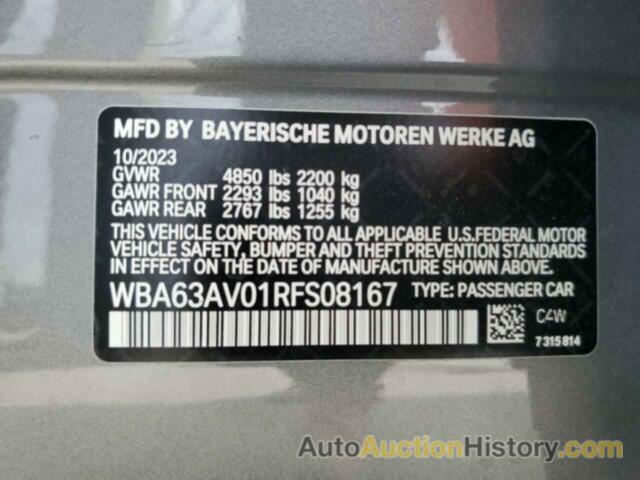 BMW 4 SERIES GRAN COUPE, WBA63AV01RFS08167