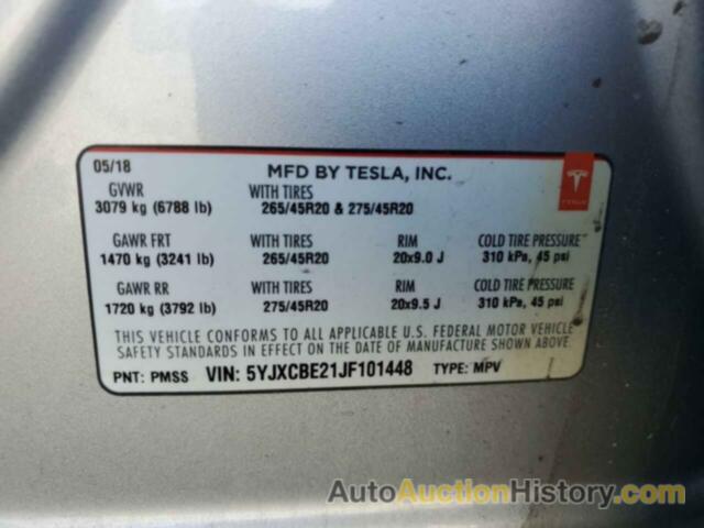 TESLA MODEL X, 5YJXCBE21JF101448