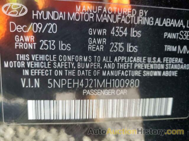 HYUNDAI SONATA LIMITED, 5NPEH4J21MH100980