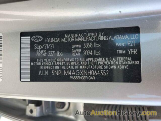 HYUNDAI ELANTRA SEL, 5NPLM4AGXNH064352