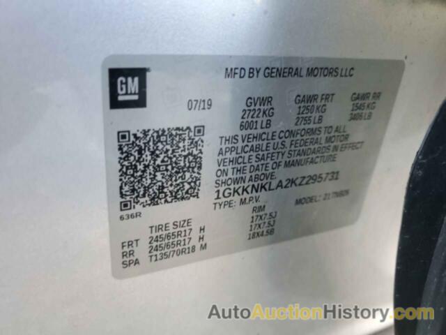 GMC ACADIA SLE, 1GKKNKLA2KZ295731