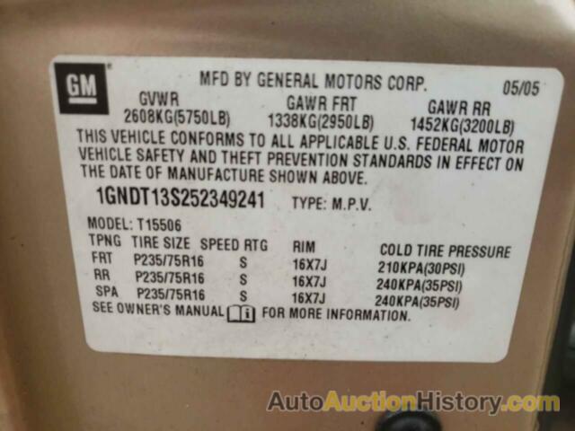 CHEVROLET TRAILBLZR LS, 1GNDT13S252349241