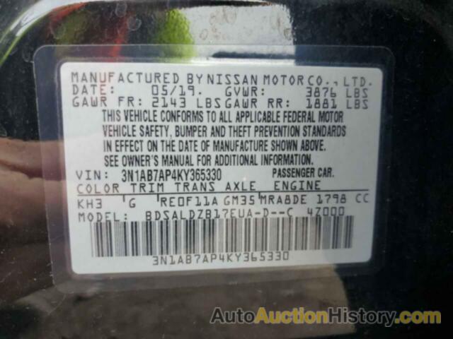 NISSAN SENTRA S, 3N1AB7AP4KY365330