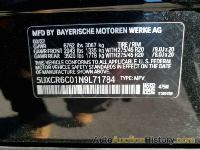 BMW X5 XDRIVE40I, 5UXCR6C01N9L71784