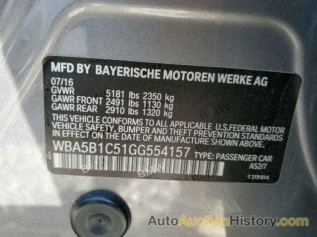 BMW 5 SERIES I, WBA5B1C51GG554157