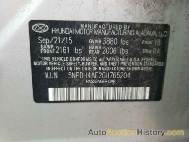 HYUNDAI ELANTRA SE, 5NPDH4AE2GH765204