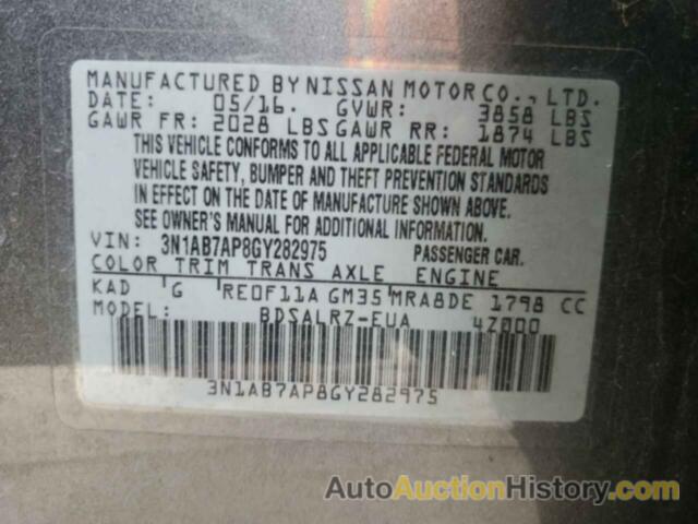 NISSAN SENTRA S, 3N1AB7AP8GY282975