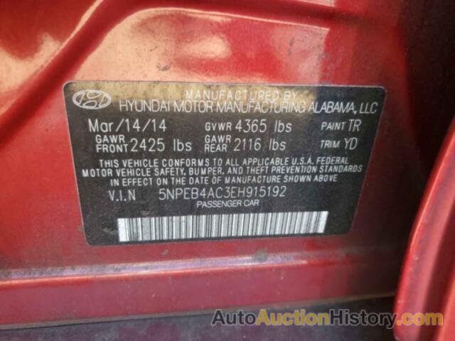 HYUNDAI SONATA GLS, 5NPEB4AC3EH915192