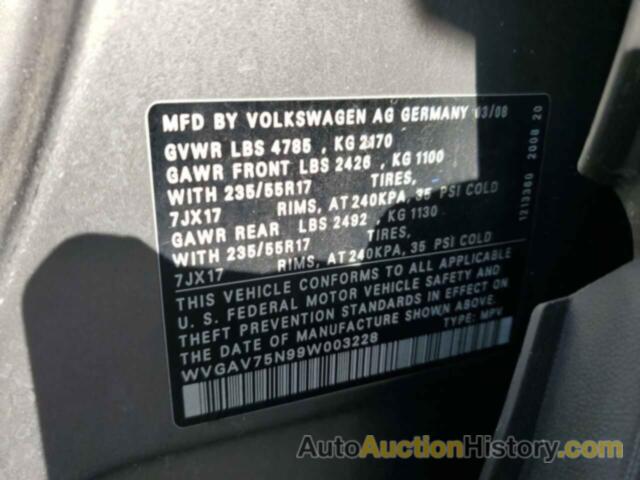 VOLKSWAGEN TIGUAN S, WVGAV75N99W003228