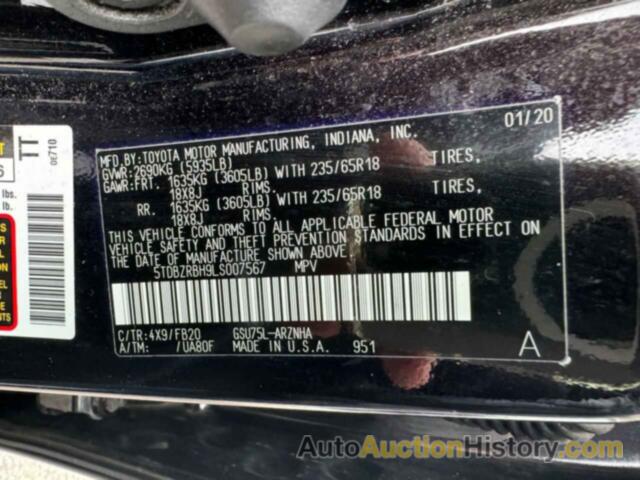 TOYOTA HIGHLANDER L, 5TDBZRBH9LS007567