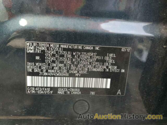 TOYOTA RAV4, 2T3BK4DV4CW069466