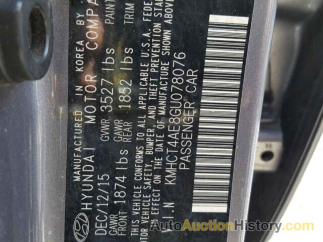 HYUNDAI ACCENT SE, KMHCT4AE8GU078076