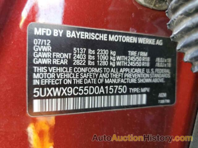 BMW X3 XDRIVE28I, 5UXWX9C55D0A15750