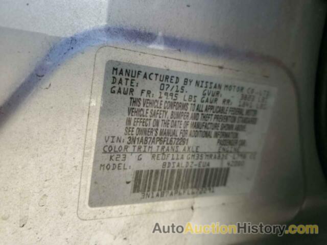 NISSAN SENTRA S, 3N1AB7AP6FL672291