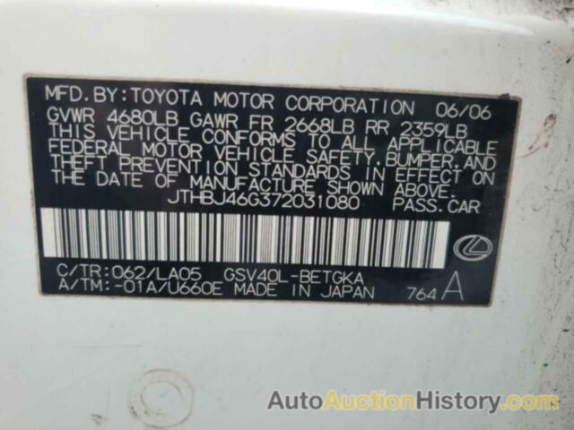 LEXUS ES350 350, JTHBJ46G372031080