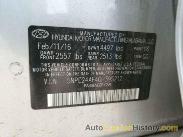 HYUNDAI SONATA SE, 5NPE24AF4GH395212