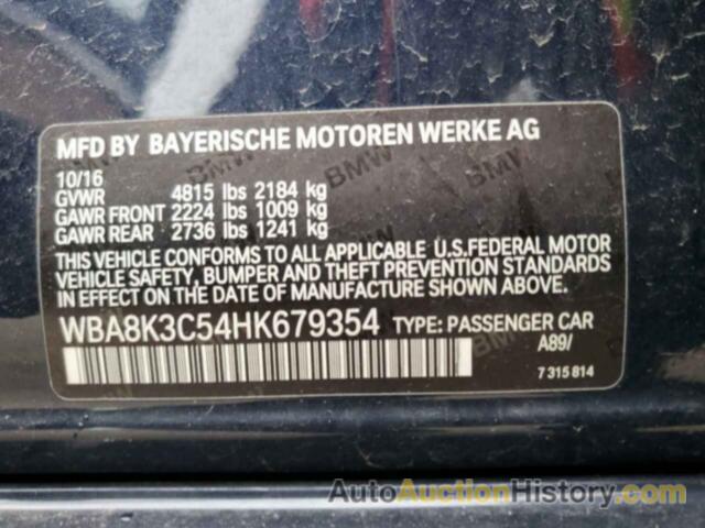 BMW 3 SERIES XI, WBA8K3C54HK679354