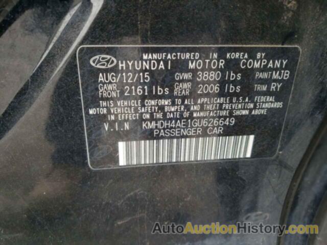 HYUNDAI ELANTRA SE, KMHDH4AE1GU626649