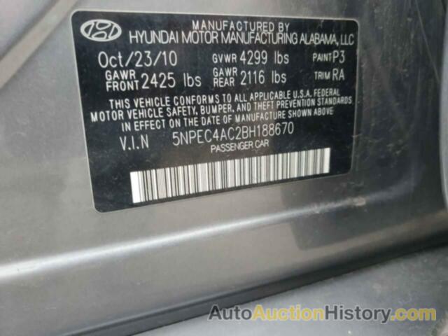 HYUNDAI SONATA SE, 5NPEC4AC2BH188670