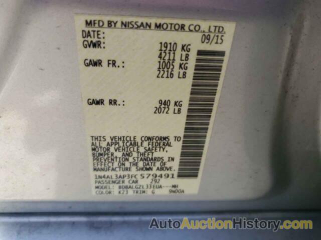 NISSAN ALTIMA 2.5, 1N4AL3AP3FC579491