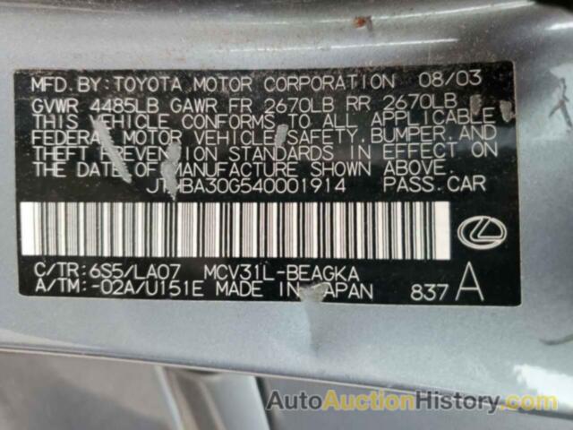 LEXUS ES330 330, JTHBA30G540001914