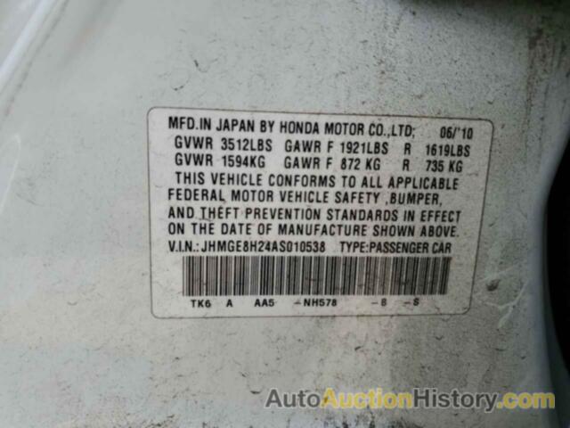 HONDA FIT, JHMGE8H24AS010538