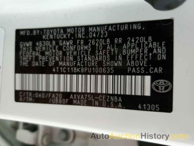 TOYOTA CAMRY LE, 4T1C11BK8PU100635
