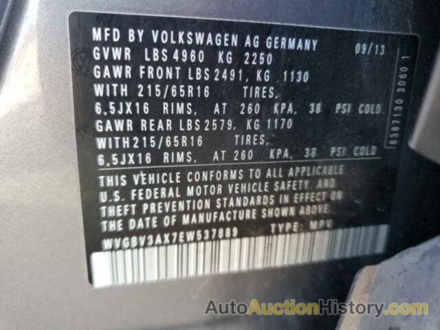 VOLKSWAGEN TIGUAN S, WVGBV3AX7EW537889