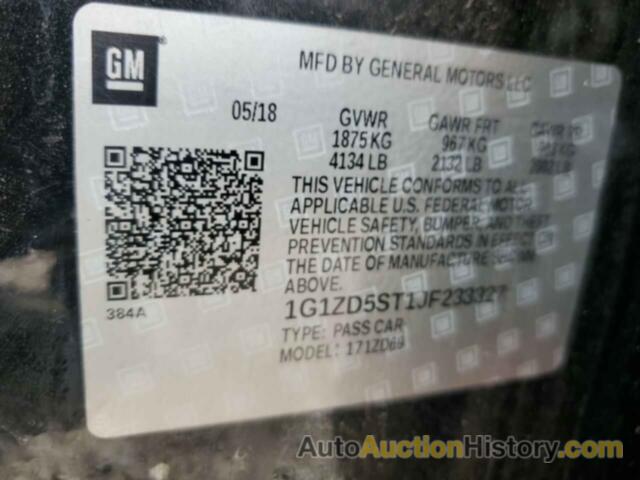 CHEVROLET MALIBU LT, 1G1ZD5ST1JF233327