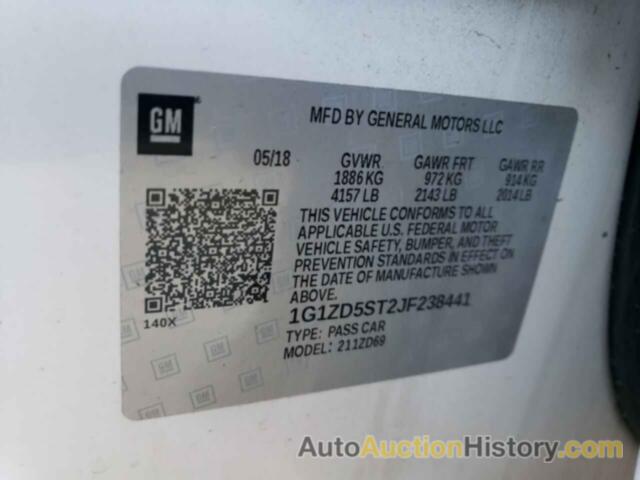 CHEVROLET MALIBU LT, 1G1ZD5ST2JF238441