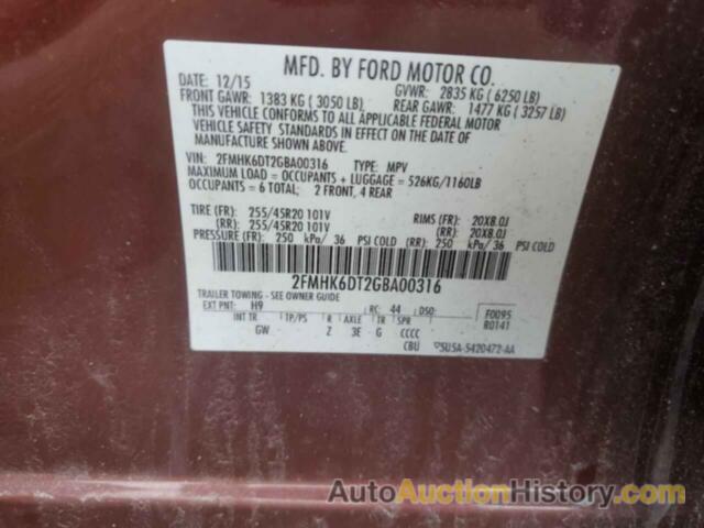 FORD FLEX LIMITED, 2FMHK6DT2GBA00316