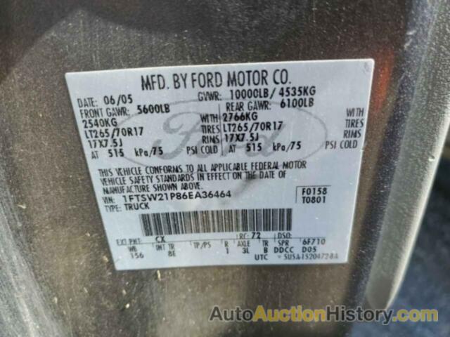 FORD F250 SUPER DUTY, 1FTSW21P86EA36464