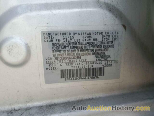 NISSAN VERSA S, 3N1CE2CP6GL372896