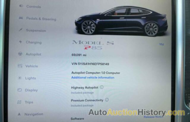 TESLA MODEL S, 5YJSA1H16EFP58149