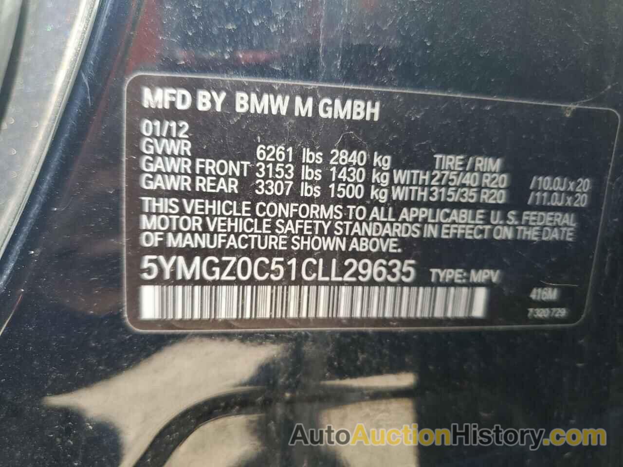 BMW X6 M, 5YMGZ0C51CLL29635