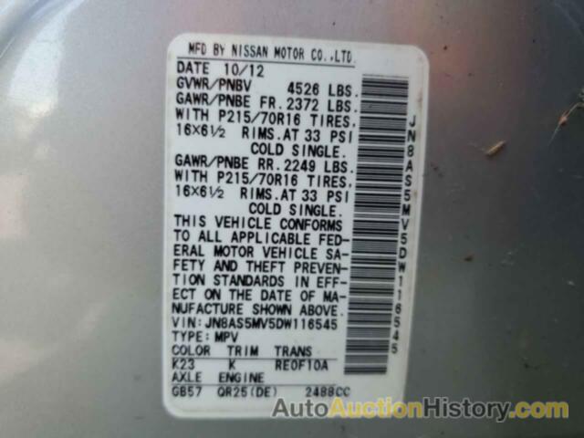 NISSAN ROGUE S, JN8AS5MV5DW116545