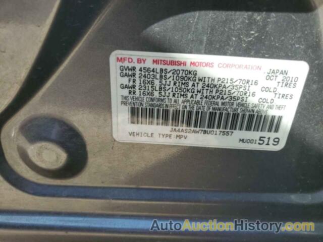 MITSUBISHI OUTLANDER ES, JA4AS2AW7BU017557