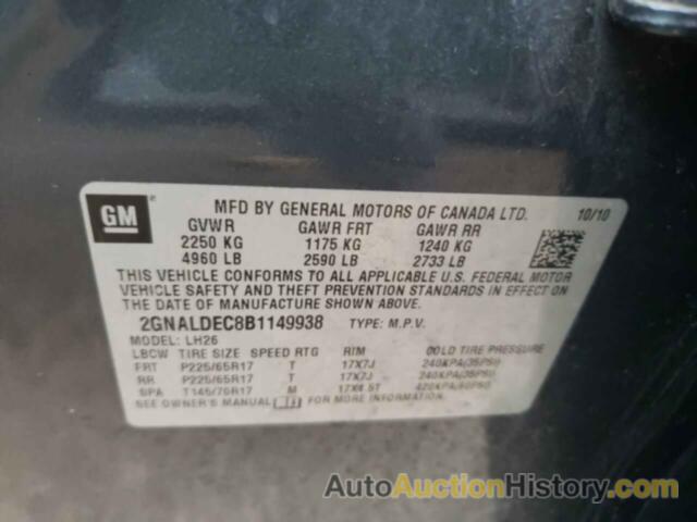 CHEVROLET EQUINOX LT, 2GNALDEC8B1149938