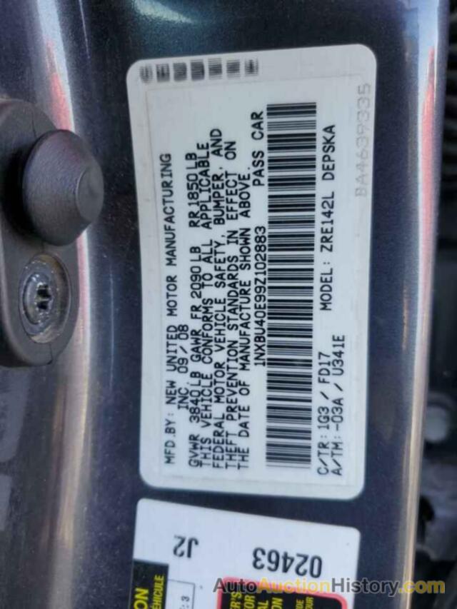 TOYOTA COROLLA BASE, 1NXBU40E99Z102883