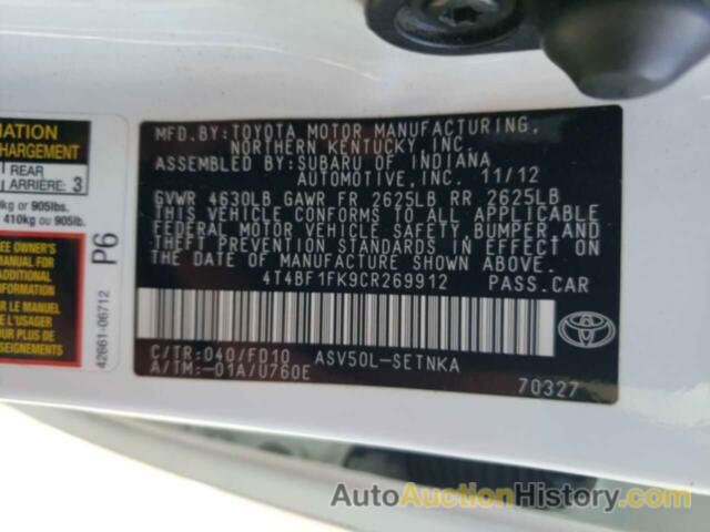 TOYOTA CAMRY BASE, 4T4BF1FK9CR269912