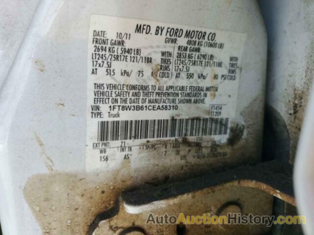 FORD F350 SUPER DUTY, 1FT8W3B61CEA58310