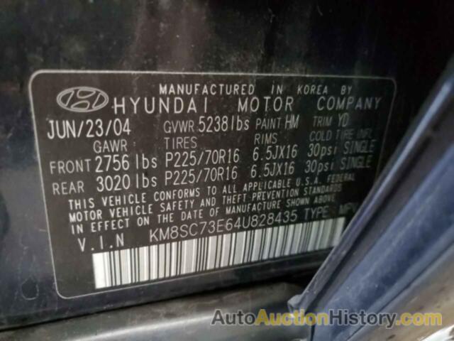 HYUNDAI SANTA FE GLS, KM8SC73E64U828435