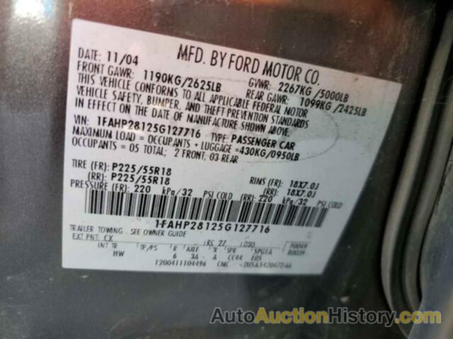 FORD 500 LIMITED, 1FAHP28125G127716