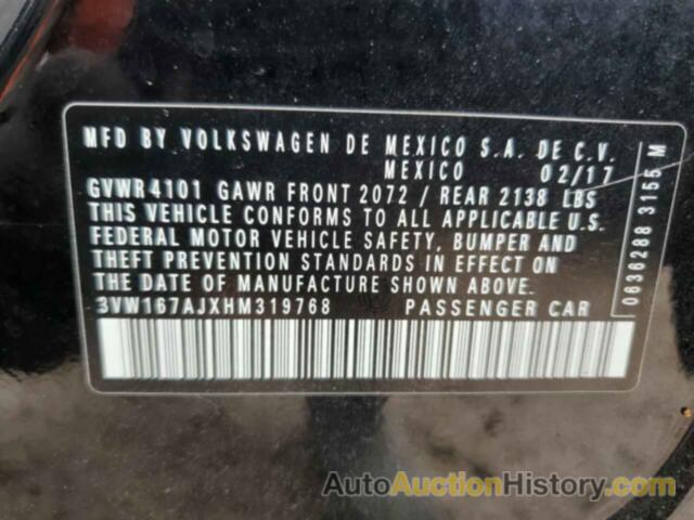 VOLKSWAGEN JETTA S, 3VW167AJXHM319768