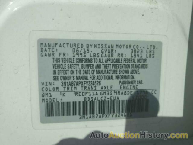 NISSAN SENTRA S, 3N1AB7APXFY324626