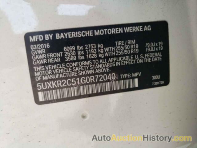 BMW X5 SDRIVE35I, 5UXKR2C51G0R72040