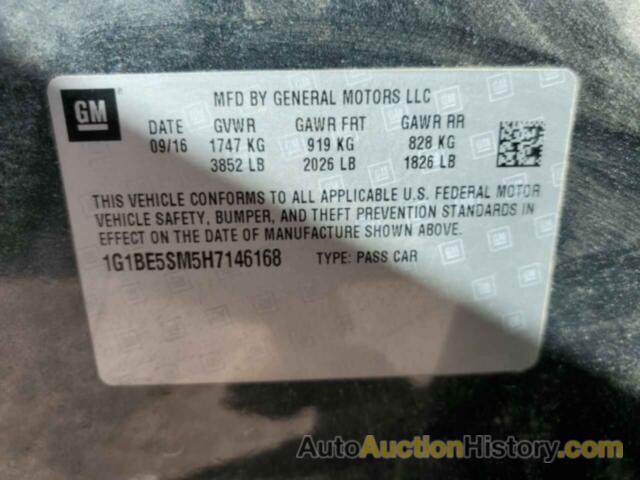 CHEVROLET CRUZE LT, 1G1BE5SM5H7146168