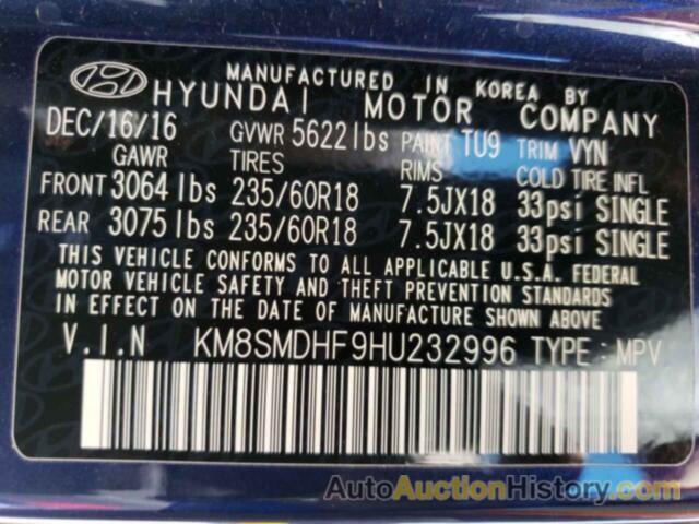 HYUNDAI SANTA FE SE, KM8SMDHF9HU232996