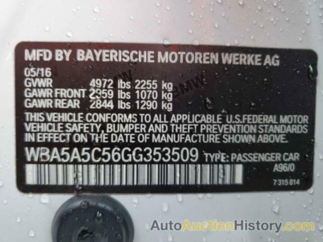 BMW 5 SERIES I, WBA5A5C56GG353509