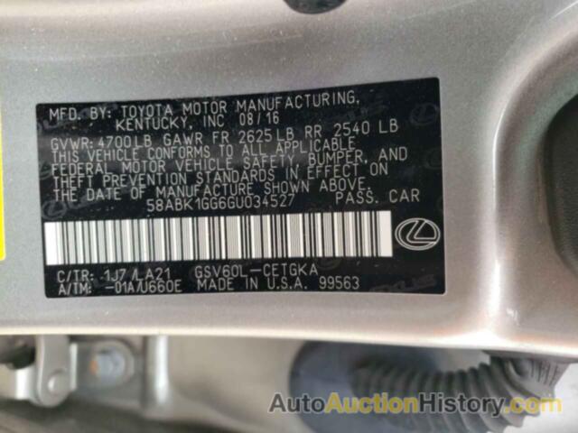 LEXUS ES350 350, 58ABK1GG6GU034527